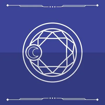 Moon and geometric circle. Vector Stock Illustration