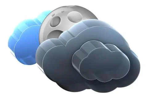 Moon and heavy cloud. Stock Illustration
