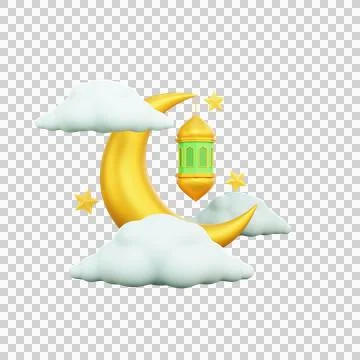 Moon and lantern ramadan icon Stock Illustration