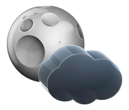 Moon and light cloud. Stock Illustration