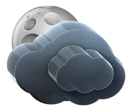Moon and medium cloud. Stock Illustration