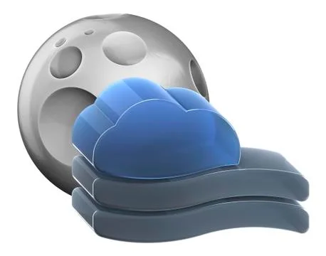 Moon and medium fog. Stock Illustration