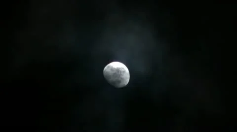 Moon and monsoon clouds Stock Footage 11285351