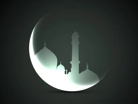 Moon and mosque Stock Illustration