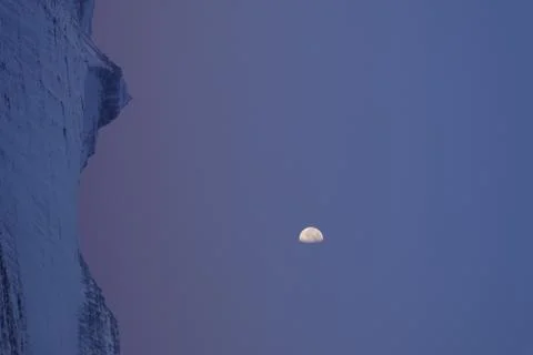Moon and Mountains Stock Photos