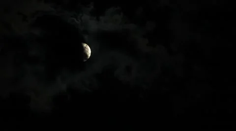 Moon and moving clouds. Stock Footage 49452606