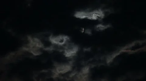 Moon and moving clouds. Stock Footage 49452652