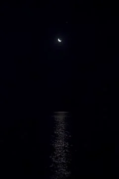 Moon and Ocean Stock Photos