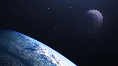 moon and planet earth in outer space 4k ... | Stock Video | Pond5