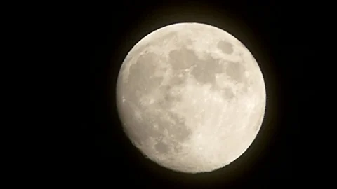 Moon and rays emitted in the sky, full moon at night, 動画素材 110823943