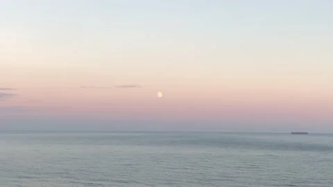 Moon and Sea Video stock 163296440