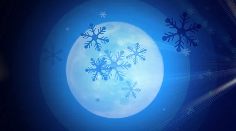 Moon and Snowflakes  Stock Footage 917307