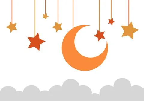 Moon and star background with a ramadan theme Stock Illustration