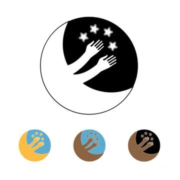 Moon and star. Cartoon vector and illustration, Stock Illustration