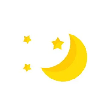 Moon and star colored web icon Stock Illustration