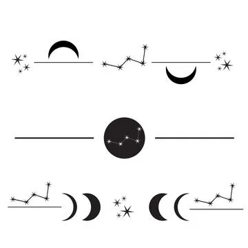 Moon and star constellations Stock Illustration