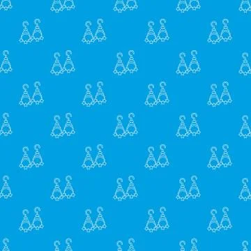 Moon and star earrings pattern vector seamless blue Ilustração Stock