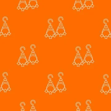 Moon and star earrings pattern vector orange Illustrazione stock