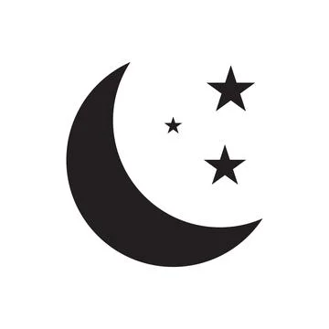 Moon and star icon vector for your web design, logo, UI. illustration Stock Illustration