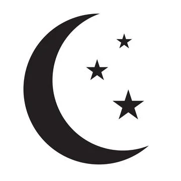 Moon and star icon vector for your web design, logo, UI. illustration Stock Illustration