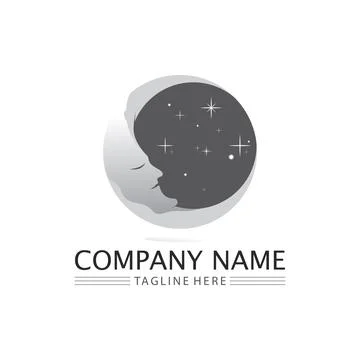 Moon and star icon vector for your web design logo Sky illustration logo plan Ilustração Stock