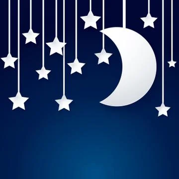 Moon and star paper vector Stock Illustration