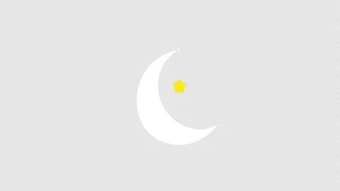 A moon and a star from a string icon concept loop animation video with alph.. Video stock 270159281