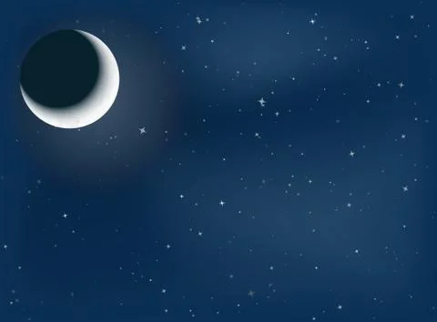 Moon and starry night Stock Illustration