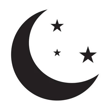 Moon and stars icon vector for your web design, logo, UI. illustration 스톡 일러스트