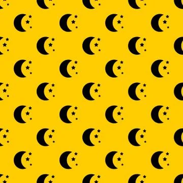 Moon and stars pattern 스톡 일러스트