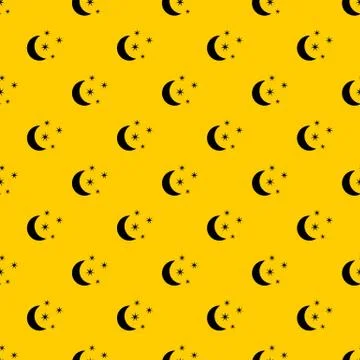Moon and stars pattern vector Illustrazione stock