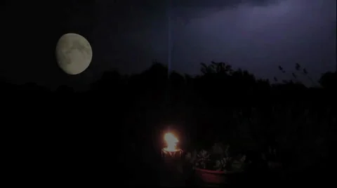 Moon and storm Stock Footage 25844517