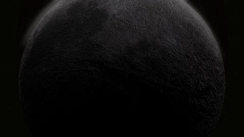 Moon and sun 3D rendering. Realistic luna, eclipse and rising sun from backgroun Video stock 108248097