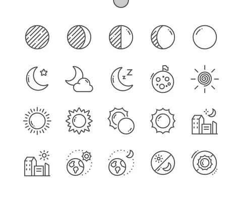 Moon and sun. Eclipse. Waning gibbous. Ilustração Stock