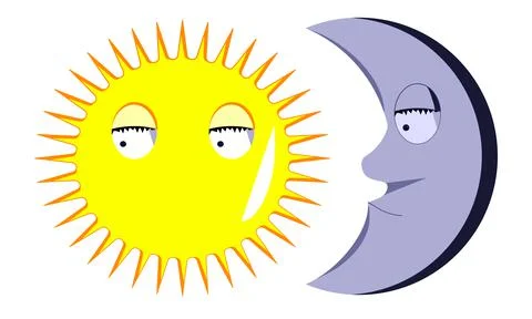 Moon and Sun Stock Illustration
