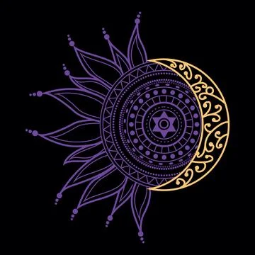 Moon and sun Stock Illustration