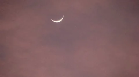 Moon and Sunset Clouds: Time Lapse Stock Footage 10733305