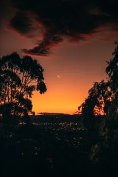 Moon and Sunset Stock Photos