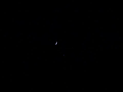 Moon and Two Planets Zoom In Rare Alignment Stock Footage 7755968
