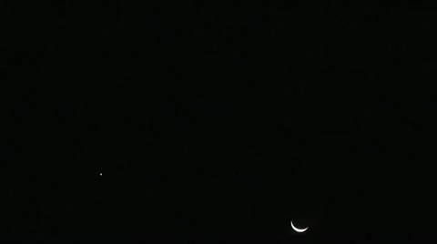 Moon and Venus Stock Footage 12591916