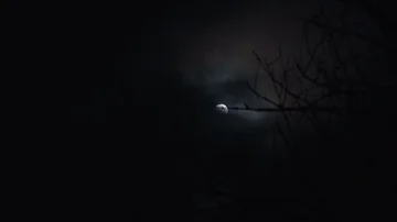 The moon appears through the clouds. moon night background Stock Footage 85614919