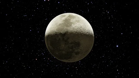 Moon Approaching Through the Space Stock Footage 112717791