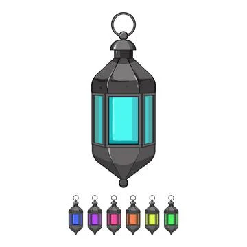Moon arabic lantern cartoon vector graphic Stock Illustration