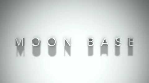 Moon Base 3D title animation with shadows on a white background Stock Footage 296626201