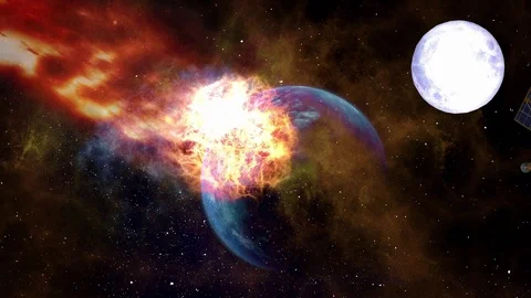 Moon base alpha last view of earth Stock Footage 86234305