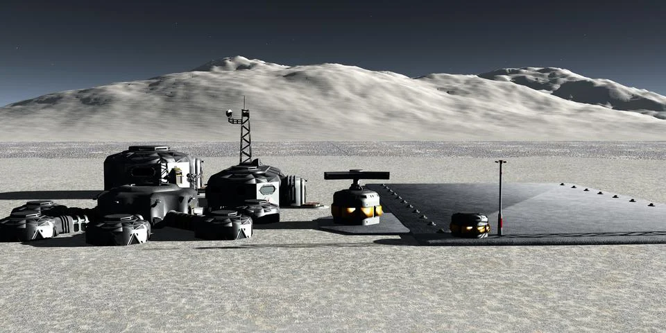 Moon Base Stock Illustration