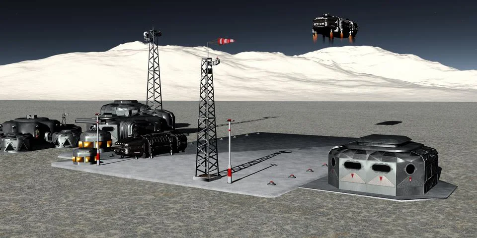 Moon Base Spacepad 스톡 일러스트