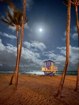Moon on the beach Stock Photos