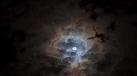 Moon behind clouds Stock-Footage 40858332