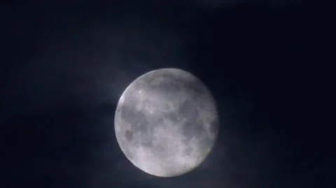 Moon behind clouds Stock Footage 45876917